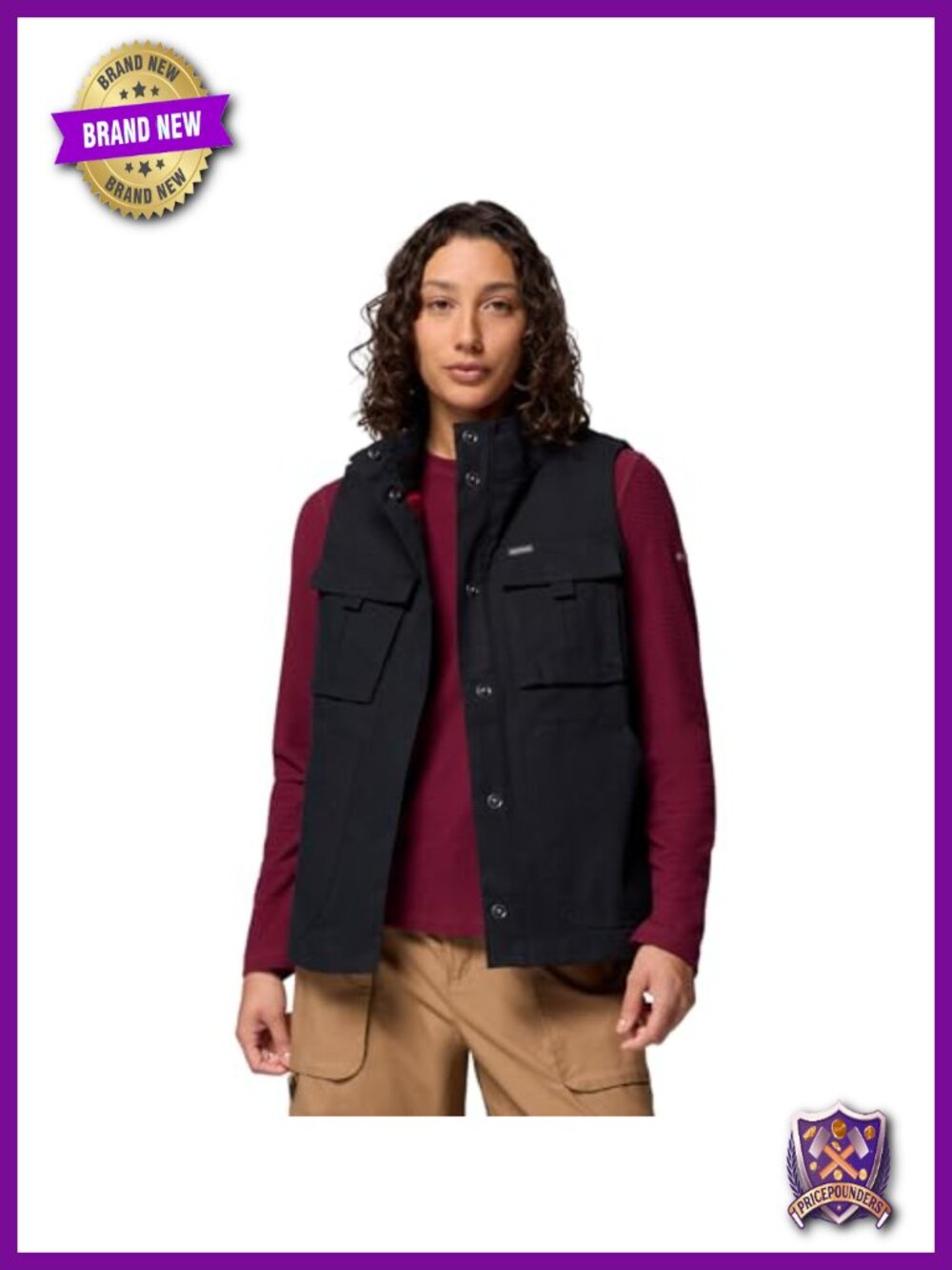 Columbia Brea Falls Vest Cotton Stretch Flannel Lined Sleeveless
